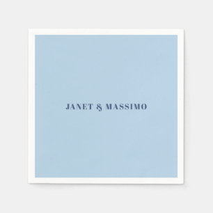 Custom pastel blue personalised minimalist name napkin