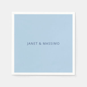 Custom pastel blue personalised minimalist name napkin
