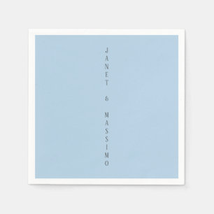 Custom pastel blue personalised minimalist name napkin