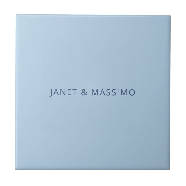 Custom pastel blue personalised minimalist name tile (Front)