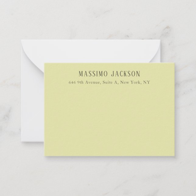 Custom pastel colour personalised minimalist name card (Front)