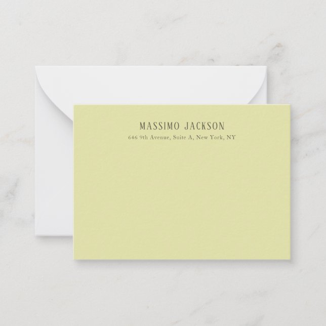 Custom pastel colour personalised minimalist name card (Front)