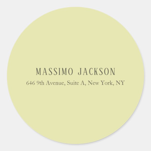 Custom pastel colour personalised minimalist name classic round sticker (Front)