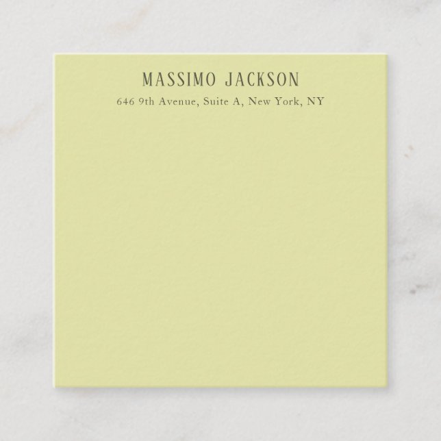 Custom pastel colour personalised minimalist name enclosure card (Front)