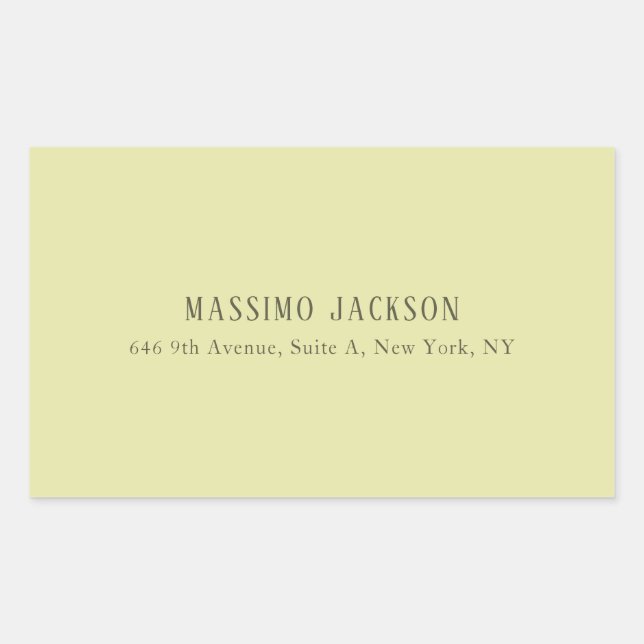 Custom pastel colour personalised minimalist name rectangular sticker (Front)