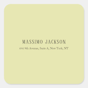 Custom pastel colour personalised minimalist name square sticker