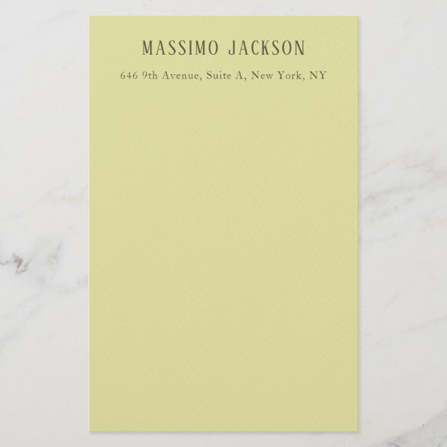 Custom pastel colour personalised minimalist name stationery (Front)