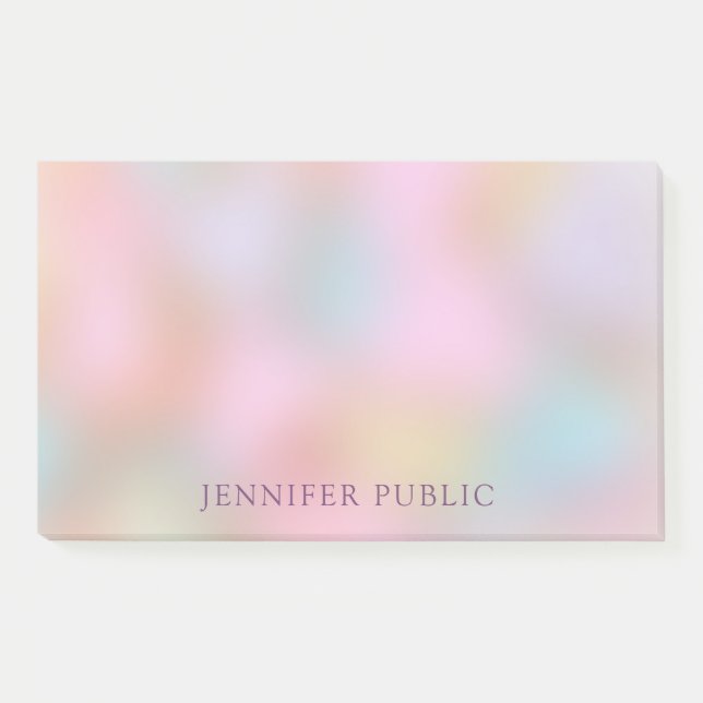 Custom Pastel Colours Elegant Modern Template Post-it Notes (Front)