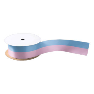 Custom Pastel Cotton Candy Pink and Denim Blue Satin Ribbon