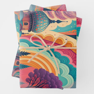 Custom Pastel Dome Dream Wrapping Set (3 Sheets) Paper Sheet