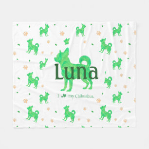 Custom Pastel green chihuahua Silhouette blanket 