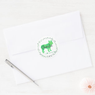 Custom Pastel green french bulldog sticker
