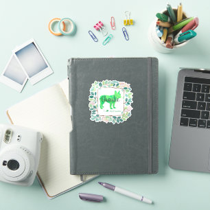 Custom Pastel green french bulldog sticker gift