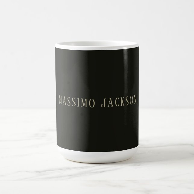 Custom pastel grey personalised minimalist name coffee mug (Center)