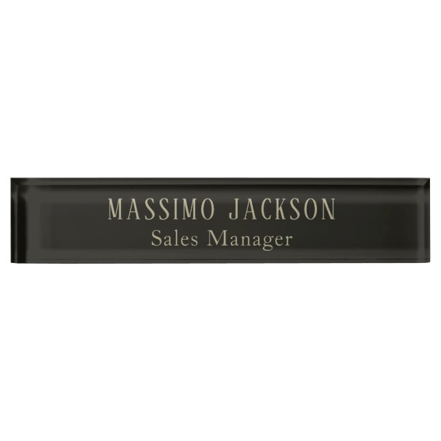 Custom pastel grey personalized minimalist name nameplate (Front)