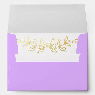 Custom Pastel Mauve Solid Colour Minimalist Gold  Envelope