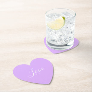 Custom Pastel Mauve Solid Colour Minimalist Weddin Paper Coaster