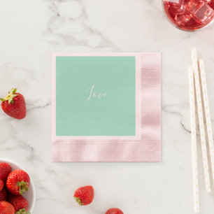 Custom Pastel Mint Solid Colour Minimalist Wedding Napkin