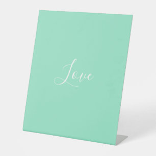 Custom Pastel Mint Solid Colour Minimalist Wedding Pedestal Sign