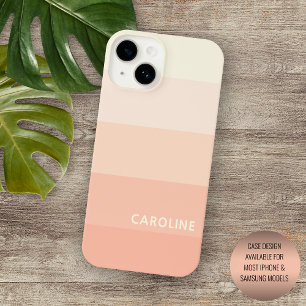 Custom Pastel Peach Coral Orange Stripes Pattern iPhone 14 Case