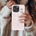 Custom Pastel Pink 2025 Calendar iPhone 15 Pro Case<br><div class="desc">Stay organised and stylish in 2025 with this custom pastel pink calendar phone case. Featuring a sleek and minimalistic design, this phone case is both functional and fashionable. The calendar layout lets you quickly glance at important dates, while the durable case protects your phone from daily wear and tear. Perfect...</div>