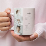 Custom Pastel Pink 2025 Calendar with Three Photos Large Coffee Mug<br><div class="desc">Create a unique and heartfelt accessory with this custom pastel pink 2025 calendar mug featuring space for three of your favourite photos. This mug combines functionality with a personal touch, displaying a sleek full-year calendar alongside cherished memories on a soft pastel pink background. Perfect for gifting to loved ones or...</div>