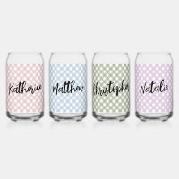 Custom Pastel Pink Blue Green Purple Plaid Pattern