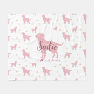 Custom Pastel pink Labrador retriever blanket gift
