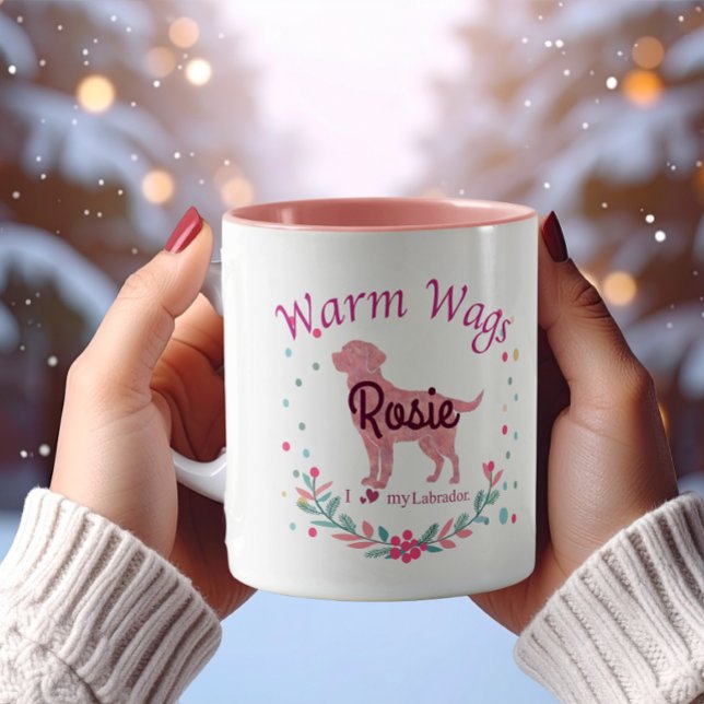 Custom Pastel Pink Labrador Retriever Christmas Mug (Creator Uploaded)