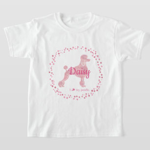 Custom Pastel Pink Poodle Silhouette T-shirt