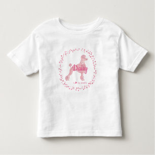 Custom Pastel Pink Poodle Silhouette T-shirt
