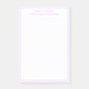 Custom Pastel Purple Dot Grid Garden Layout Plan Post-it Notes