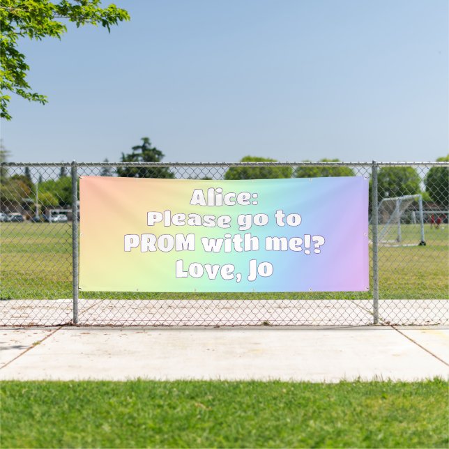 Custom Pastel Rainbow Prom Banner (Insitu)