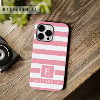 Custom Pastel Rose Pink White Stripes 