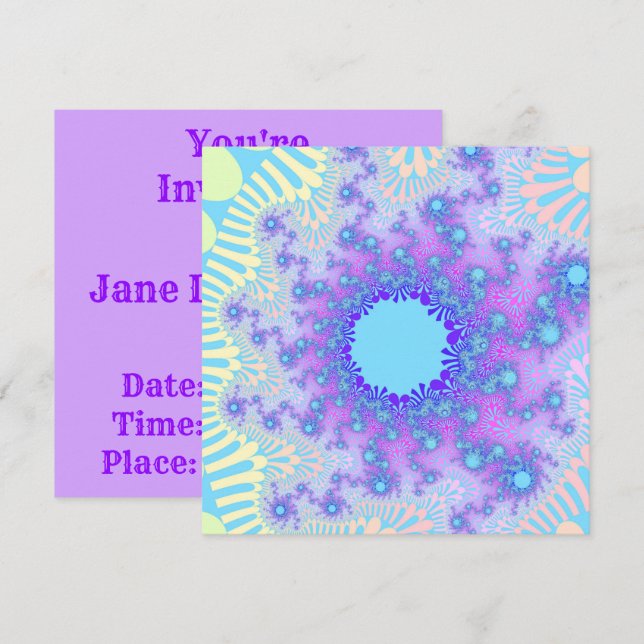 Custom Pastel Sky Sunburst Invitations (Front/Back)