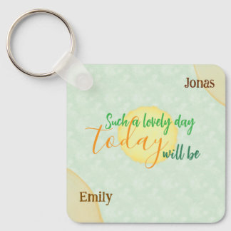Custom Pastel Sun inspirational day  Key Ring