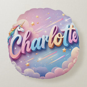Custom Pastel Unicorn Name Pillow