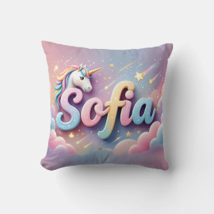 Custom Pastel Unicorn Name Pillow