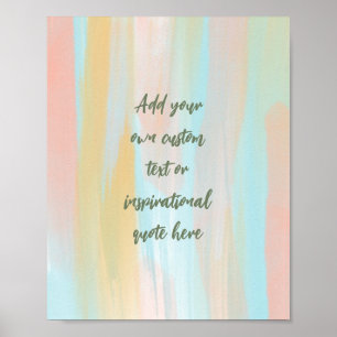 Custom Pastel Watercolor Motivational Quote Poster