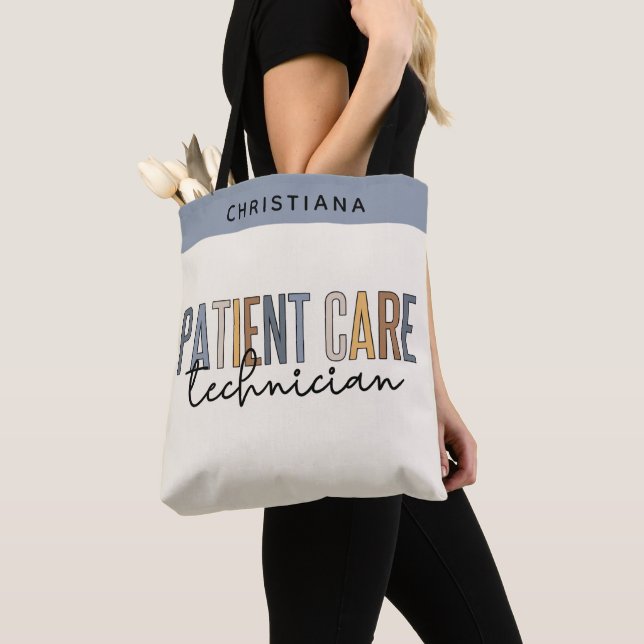 Custom Patient Care Technician PCT Gifts Tote Bag (Close Up)