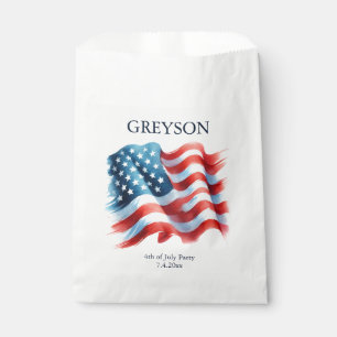 Custom Patriotic American Flag Favour Bags