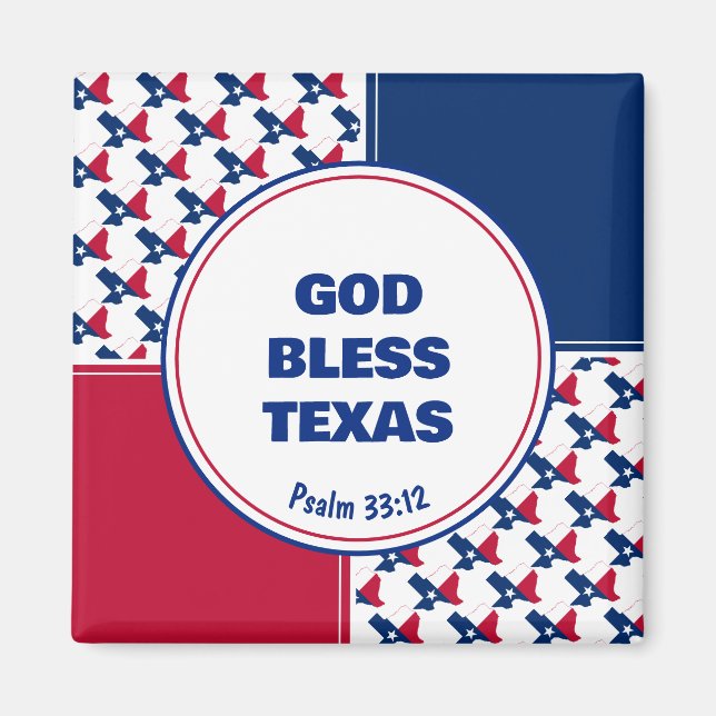 Custom Patriotic GOD BLESS TEXAS Magnet (Front)
