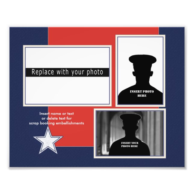 Custom Patriotic Photo Collage Print (Front)