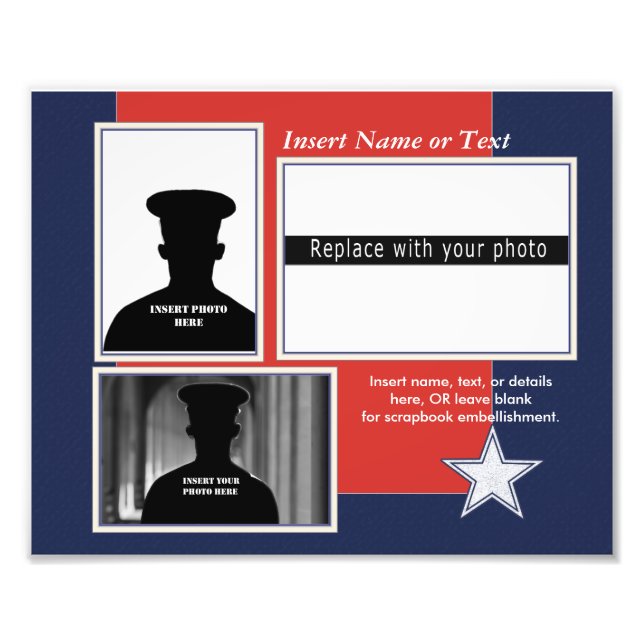 Custom Patriotic Photo Collage Print (Front)