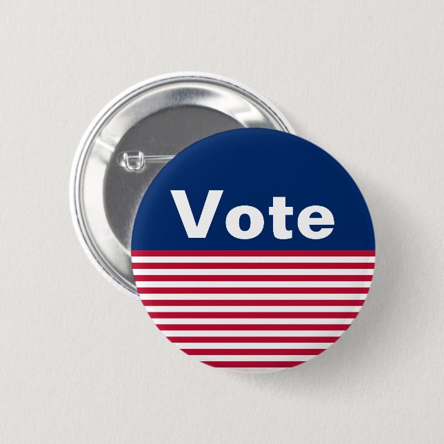 Custom Patriotic Red White and Blue Vote Button (Front & Back)