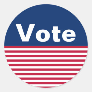 Custom Patriotic Red White and Blue Vote Stickers