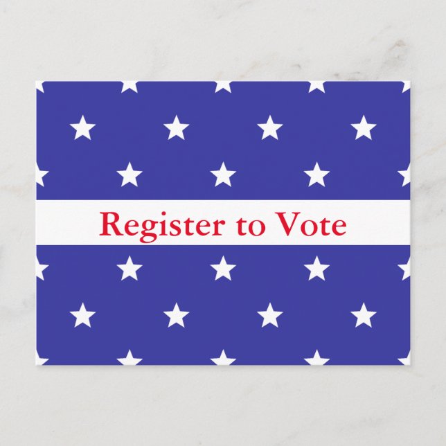 Custom Patriotic Register to Vote Post Card (Front)