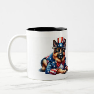 Custom Patriotic Uncle Sam German Shepherd Mug