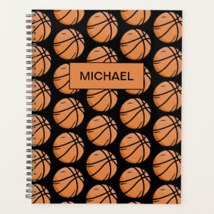 Custom Pattern Basketball player and coach black   Planner
