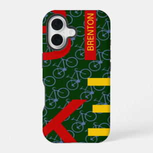 Custom Pattern Bike iPhone 16 Case